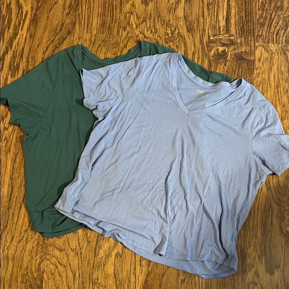 Terra & Sky Green and Light Blue Short Sleeve Tees